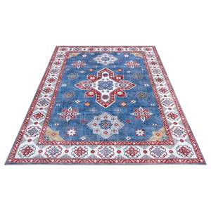 Laagpolig vloerkleed Tabriz Dena polyester - Blauwgrijs - 160 x 230 cm