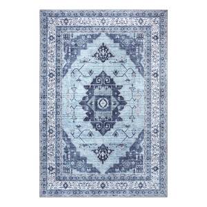 Tapis  Heriz Kahar Polyester - Gris / Bleu clair - 200 x 290 cm