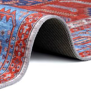 Laagpolig vloerkleed Shiraz Niavaran polyester - blauw/meerdere kleuren - 160 x 230 cm