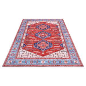 Laagpolig vloerkleed Shiraz Niavaran polyester - blauw/meerdere kleuren - 200 x 290 cm