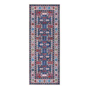 Laagpolige loper Kazak Tizab polyester - blauw/meerdere kleuren