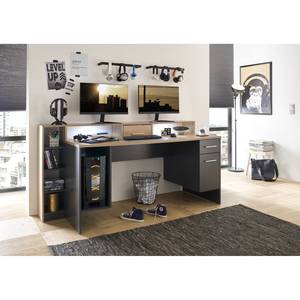 Bureau Halling (LED-verlichting) - Artisan eikenhouten look/antracietkleurig