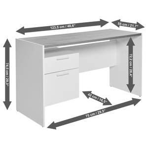 Bureau ML C 130 Imitation chêne sauvage / Blanc