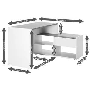 Bureau d’angle ML C 140 E Imitation chêne sauvage / Blanc