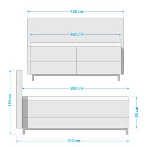 Boxspringbett Andresito Bouclé Stoff Raya: Anthrazit