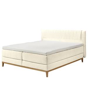 Boxspringbett Andresito Bouclé Stoff Raya: Creme