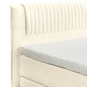 Boxspringbett Andresito Bouclé Stoff Raya: Creme