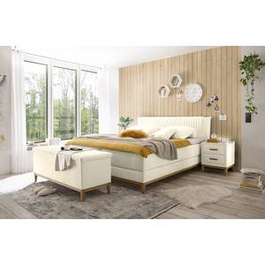 Boxspringbett Andresito Bouclé Stoff Raya: Creme