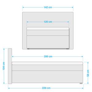 Boxspringbett Le Roy Microvelours Thala: Anthrazit - 120 x 200cm