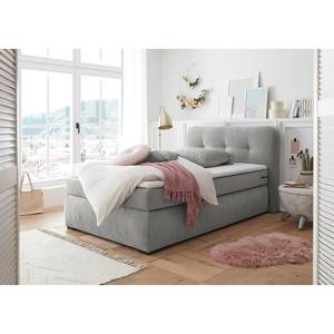 Boxspringbett Le Roy Microvelours Thala: Grau - 120 x 200cm