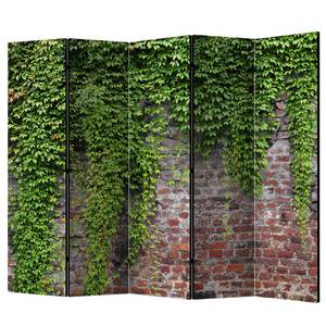 Paravento Brick and Ivy Tessuto non tessuto su legno massello  - Verde - 5 pezzi