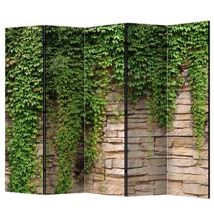Paravento Ivy wall Tessuto non tessuto su legno massello  - Verde - 5 pezzi