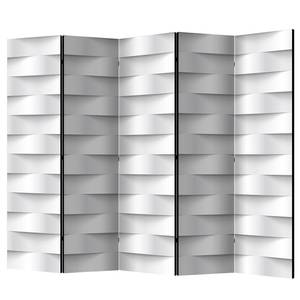 Paravento White Illusion Tessuto non tessuto su legno massello  - Grigio - 5 pannelli