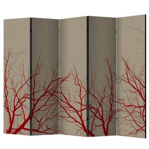 Paravent Red-hot branches Intissé sur bois massif - Multicolore - 5 éléments