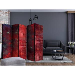 Kamerscherm Red Concrete vlies op massief hout   - rood - 5-delig