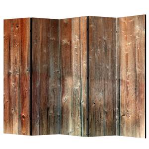 Paravento Forest Cottage Tessuto non tessuto su legno massello  - Effetto legno - 5 pannelli