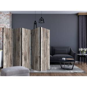 Paravent Stylish Wood Intissé sur bois massif - Marron - 5 éléments