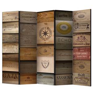 Paravento Old Vineyard II Tessuto non tessuto su legno massello  - Multicolore - 5 pannelli