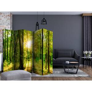 Kamerscherm Forest Rays vlies op massief hout  - groen - 5-delige set