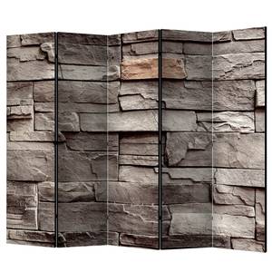 Paravento Wall of Silence Tessuto non tessuto su legno massello  - Grigio - 5 pannelli
