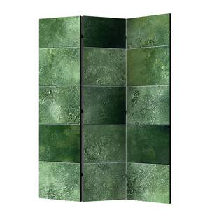 Paravent Green Puzzle Vlies auf Massivholz  - Mehrfarbig - 3-teilig