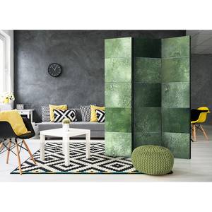 Paravento Green Puzzle Tessuto non tessuto su legno massello  - Multicolore - 3 pezzi