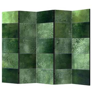 Kamerscherm Green Puzzle vlies op massief hout  - meerdere kleuren - 5-delige set