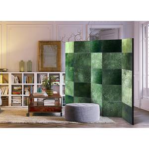 Kamerscherm Green Puzzle vlies op massief hout  - meerdere kleuren - 5-delige set