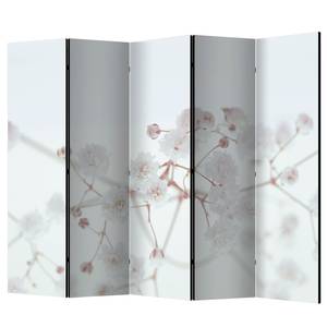 Kamerscherm White Flowers vlies op massief hout  - wit - 5-delige set