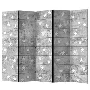 Kamerscherm Stars on Concrete vlies op massief hout  - grijs - 5-delige set
