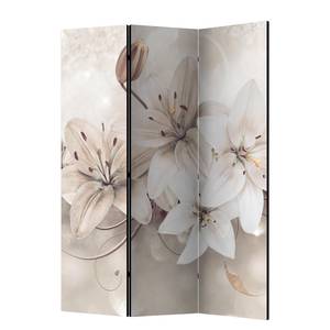 Kamerscherm Diamond Lilies vlies op massief hout  - meerdere kleuren - 3-delige set