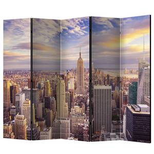 Paravento New York Morning Tessuto non tessuto su legno massello  - Multicolore - 5 pannelli