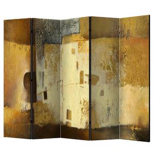 Kamerscherm Golden Oddity vlies op massief hout  - meerdere kleuren - 5-delige set