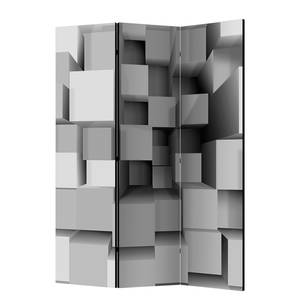 Paravento Geometric Puzzle Tessuto non tessuto su legno massello  - Grigio - 3 pezzi