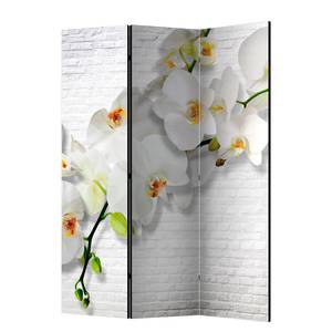 Paravento The Urban Orchid Tessuto non tessuto su legno massello  - Bianco - 3 pezzi