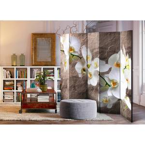 Kamerscherm Impeccability of the Orchid vlies op massief hout  meerdere kleuren - 5-delig