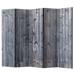 Kamerscherm Rustic Elegance vlies op massief hout  - grijs - 5-delige set