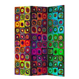 Paravent Colorful Abstract Art Intissé sur bois massif - Multicolore - 3 éléments