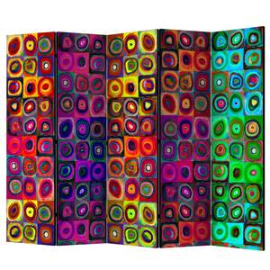 Paravent Colorful Abstract Art Vlies auf Massivholz  - Mehrfarbig - 5-teilig