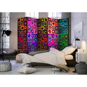 Paravent Colorful Abstract Art Vlies auf Massivholz  - Mehrfarbig - 5-teilig