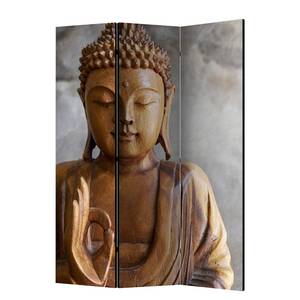 Kamerscherm Buddha vlies op massief hout  - meerdere kleuren - 3-delige set