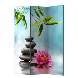 Kamerscherm Water Lily and Zen Stones vlies op massief hout  - meerdere kleuren - 3-delige set