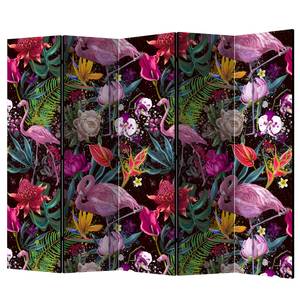 Paravento Colorful Exotic Tessuto non tessuto su legno massello  - Multicolore - 5 pezzi