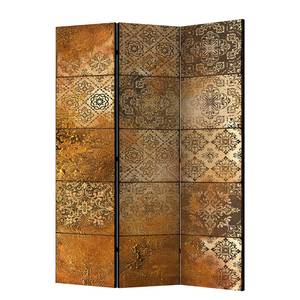 Kamerscherm Old Tiles vlies op massief hout  - bruin - 3-delige set