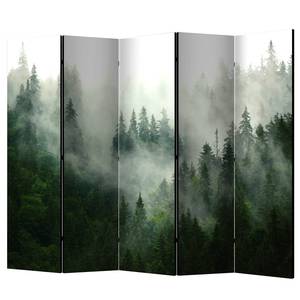 Paravento Coniferous Forest Tessuto non tessuto su legno massello  - Verde - 5 pannelli