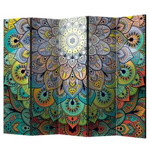 Paravento Colourful Stained Glass Tessuto non tessuto su legno massello  - Multicolore - 5 pannelli