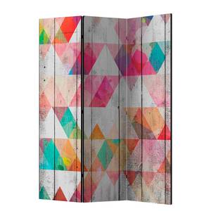 Kamerscherm Rainbow Triangles vlies op massief hout  - meerdere kleuren - 3-delige set