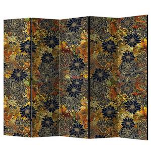 Paravento Floral Madness Tessuto non tessuto su legno massello  - Multicolore - 5 pezzi