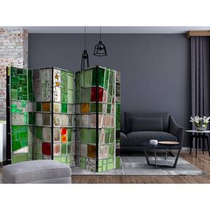Paravento Emerald Stained Glass Tessuto non tessuto su legno massello  - Multicolore - 5 pezzi