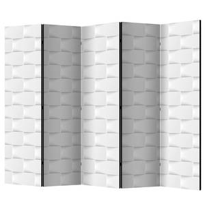 Paravent Abstract Screen Intissé sur bois massif - Blanc - 5 éléments